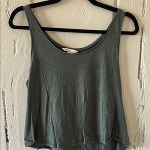 H&M Green Crop Tank Top Relaxed Fit